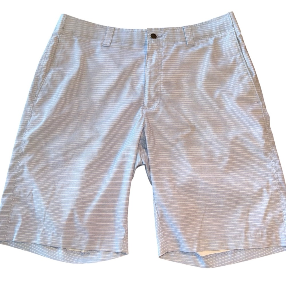 CALLAWAY Shorts Mens Size 34 Flat Front Moisture Wicking Blue White Performance
